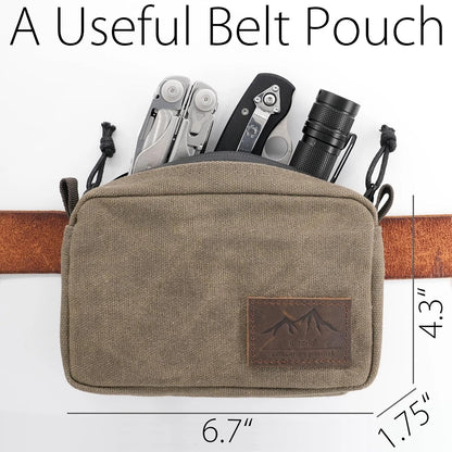 diodrio Belt Pouch for Men Women YKK Zippers EDC Pouch, Bag Waist Olive