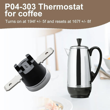 Coffee Percolator Thermostat P04-303 Fits Standard Size, Silver