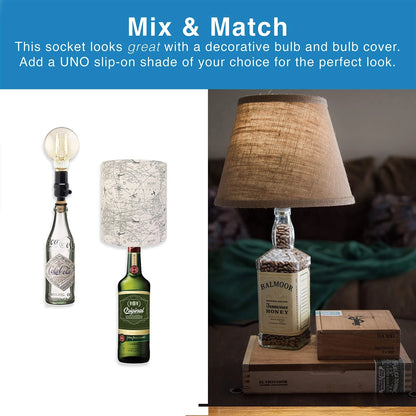VINO LIGHT Bottle lamp kit, with 9mm Glass Drill bit, Works black and cork