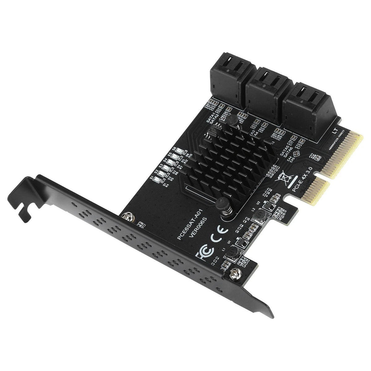 PCI-E To 6 Ports SATA 3.0 Controller Expansion Card Adapter 6Gbps For PC
