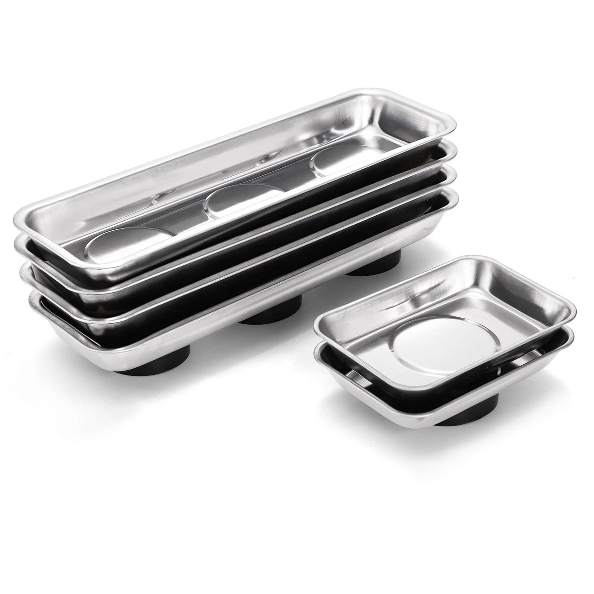 Okllen Set of 6 Small Magnetic Parts Trays, Stainless Steel Tray...
