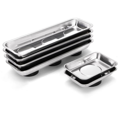 Okllen Set of 6 Small Magnetic Parts Trays, Stainless Steel Tray...