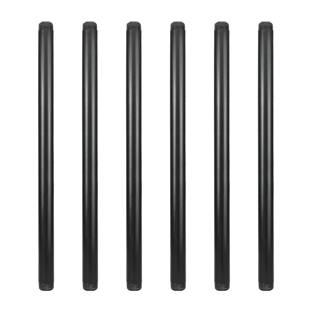 GeilSpace 6 Pack 1/2" × 16" Pre-Cut Black Metal Pipe, × 16",