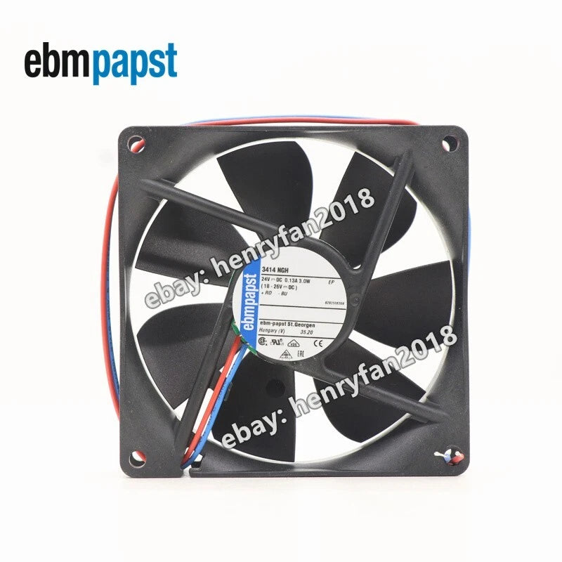 For ebmpapst 3414NGH Axial Fan DC 24V 3.0W  0.13A 92*92*25mm 2wires Cooling Fan
