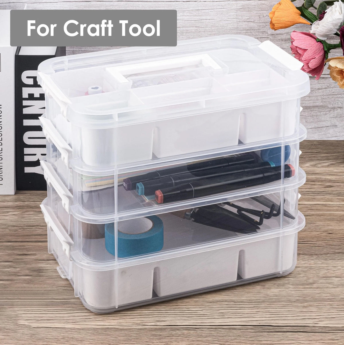 CraftGenes Craft Organizers and Storage, 10QT 4-Layer Durable Large, White