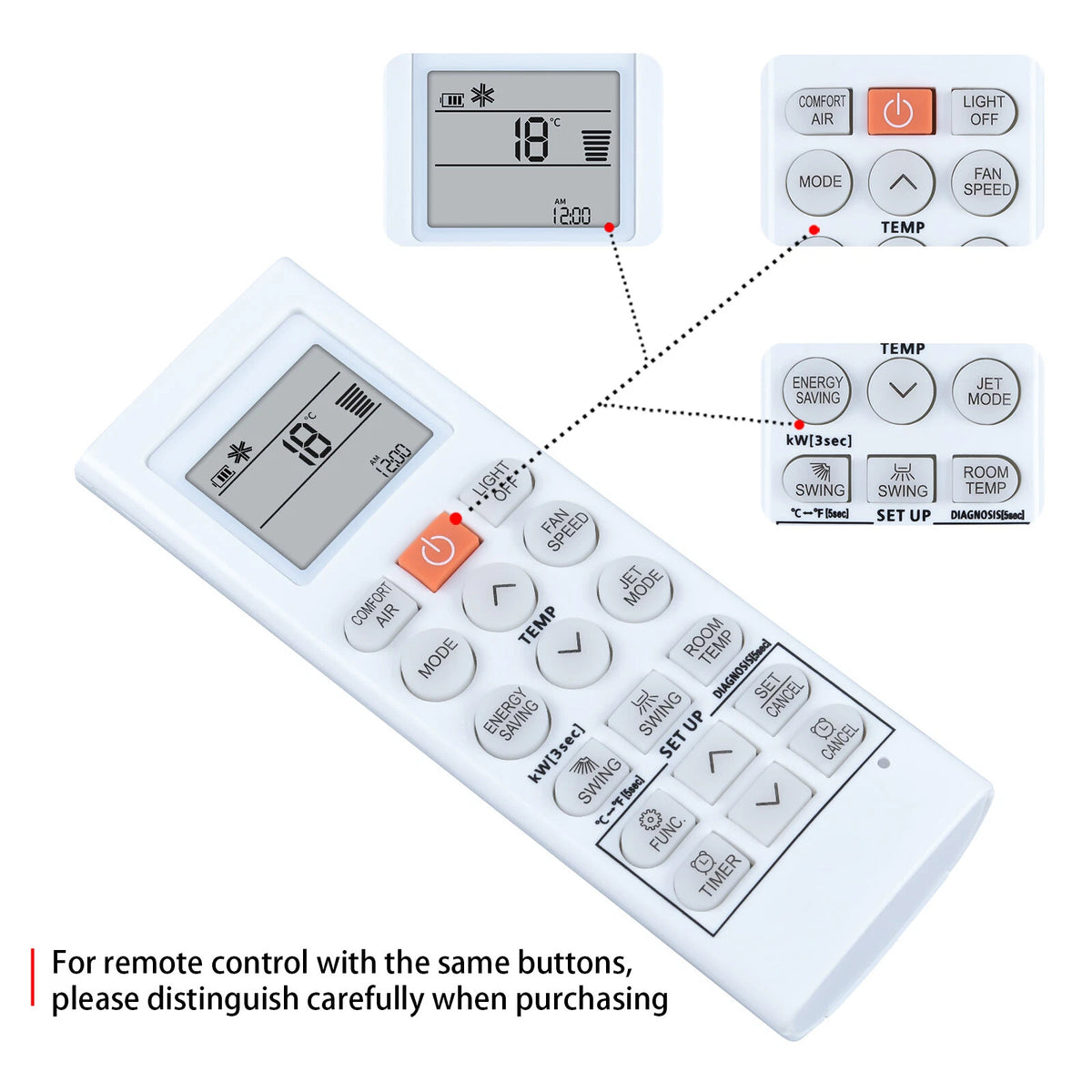 AKB74955602 Remote Control For LG AC Air Conditioner AKB74955605 LSN363HLV