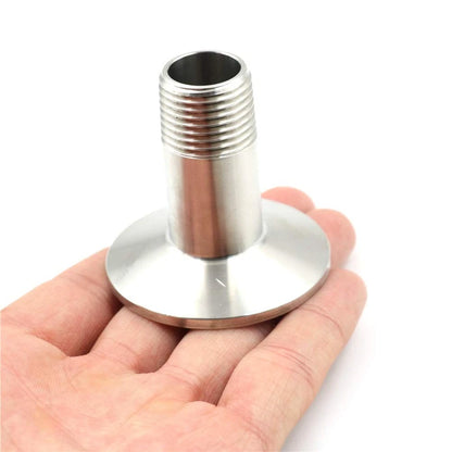 Beduan 1.5" Tri Clamp to 1/2" NPT Male Male, Stainless Steel