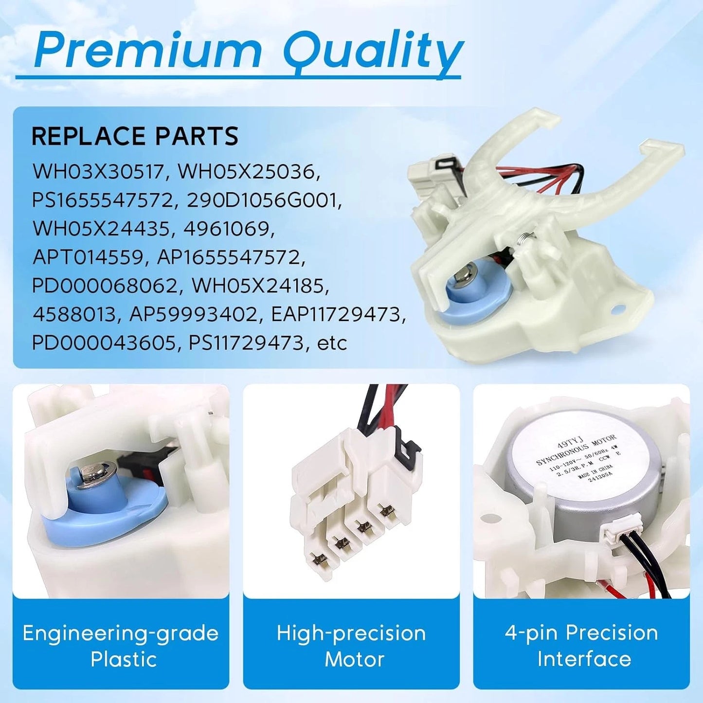 2025  Upgraded WH03X30517 Washer Mode Shifter Actuator & WH01X27538...