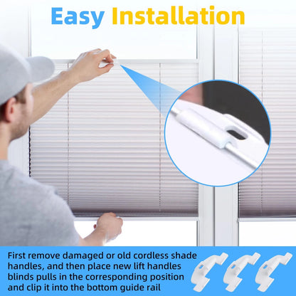 GRONGU 3/4" Lite Rise Handles Blinds Pulls Compatible with 3/4 inches, White