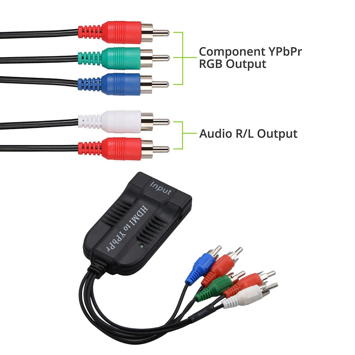HDMI to 1080P YPBPR Component Video 5RCA RGB Converter Stereo Audio Video