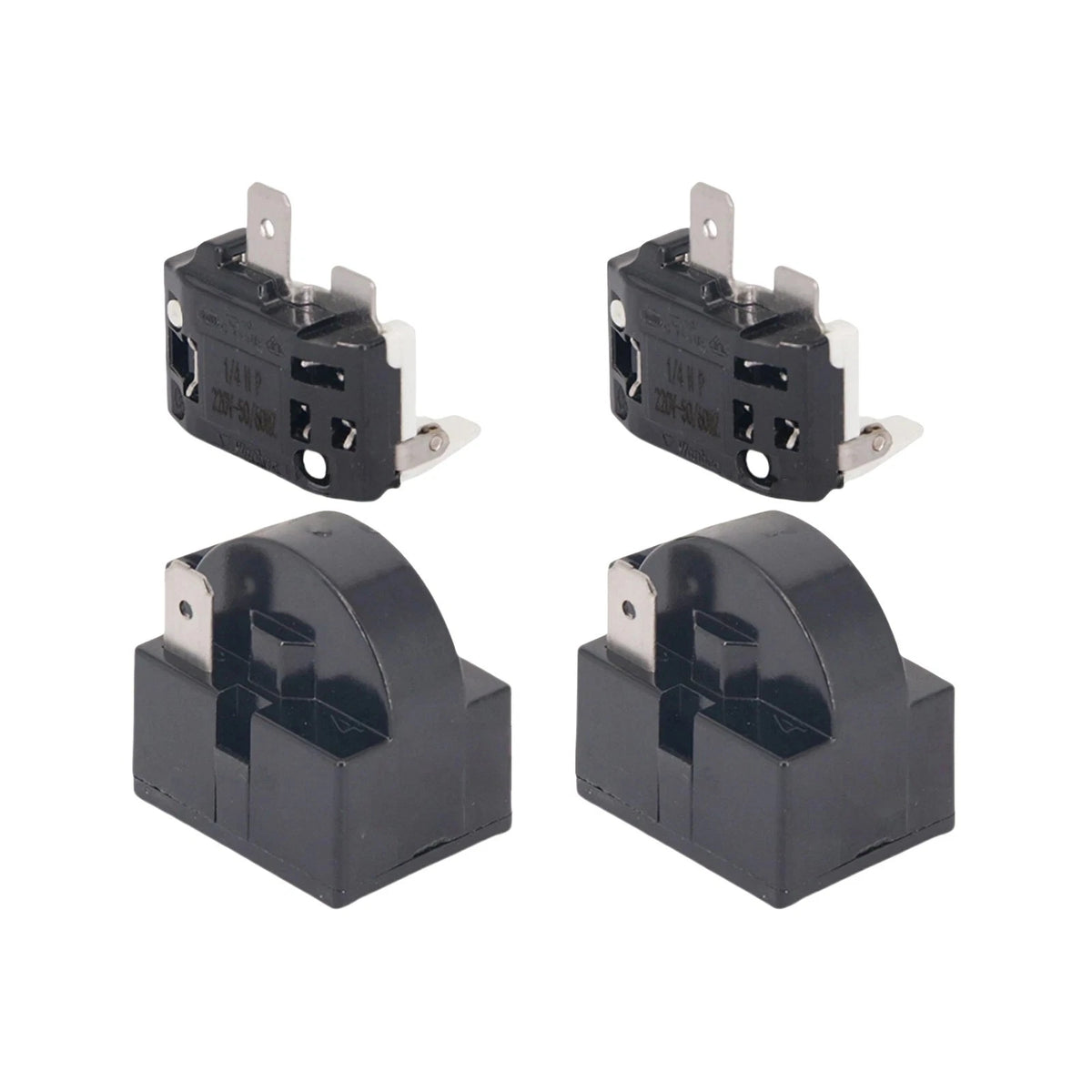 2x Starter Relay + 2x 6750C Thermal Overload Protector for Cooler Compressor