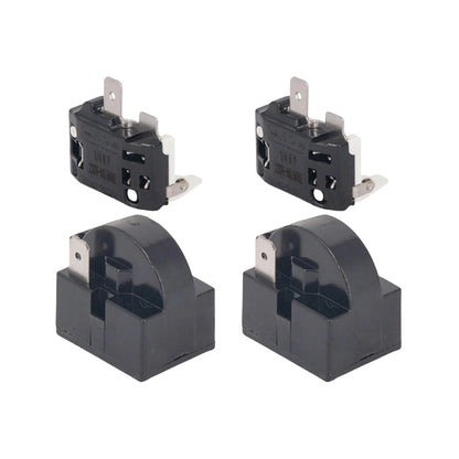 2x Starter Relay + 2x 6750C Thermal Overload Protector for Cooler Compressor