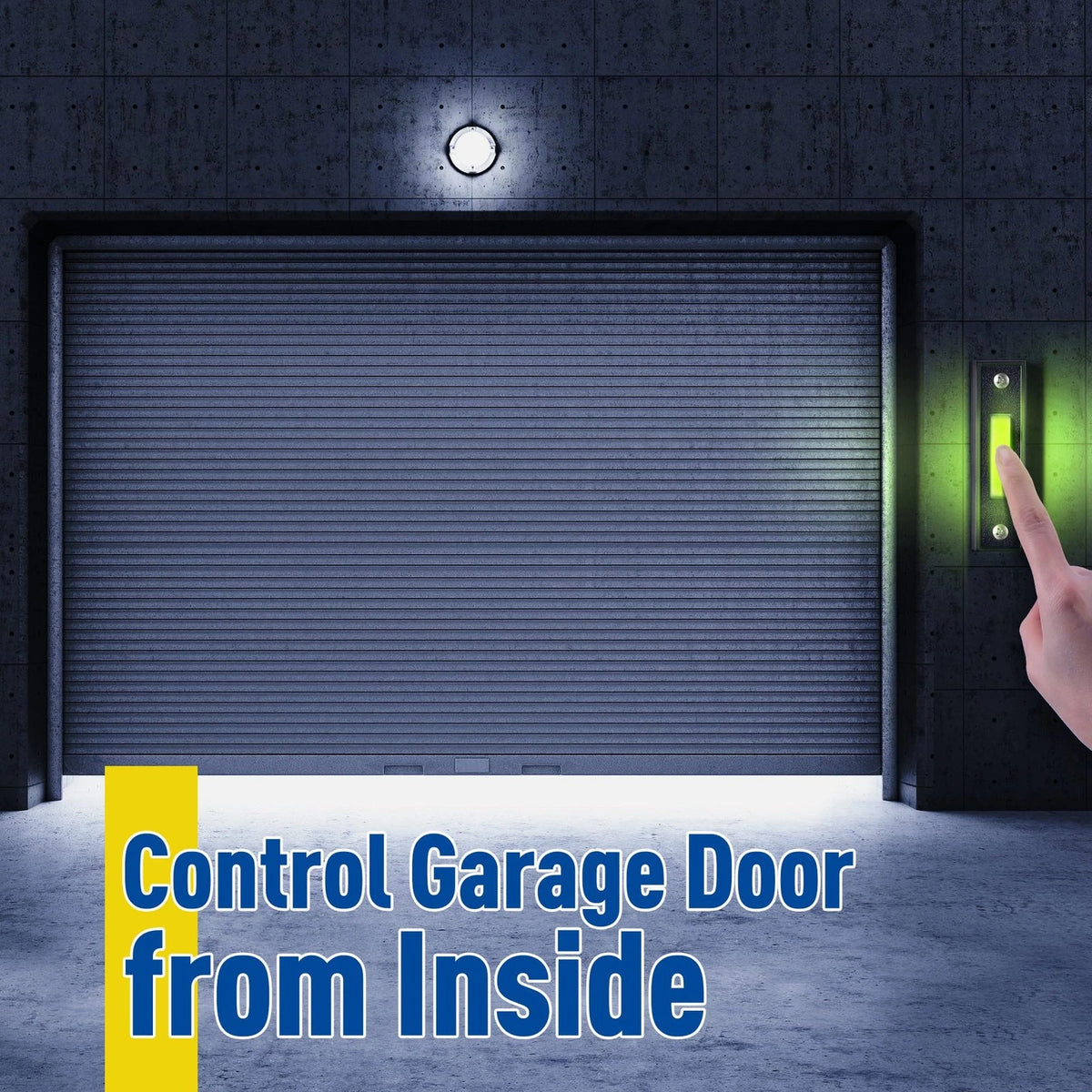 Lighted Doorbell Button, Garage Door Opener Switch with LED Light, Black