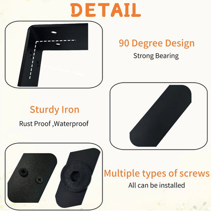 Shelf Brackets for Suncast Sheds,Iron Accessory Outdoor Sheds Black