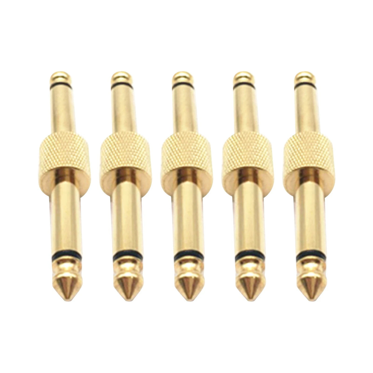 5PCS 6.35 Male to Male Gold Plated audio adapter Support Versatile Usage