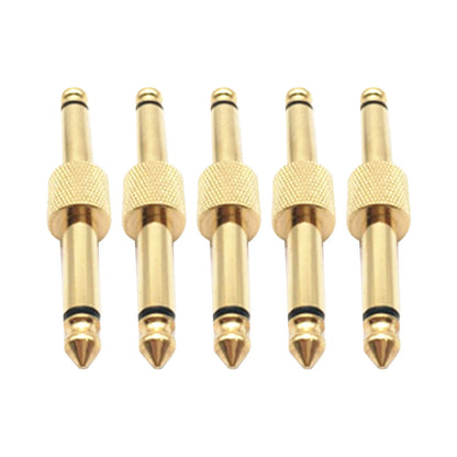 5PCS 6.35 Male to Male Gold Plated audio adapter Support Versatile Usage