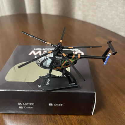 7.4cm Diecast Alloy 1/100 Scale USA Bird MD500 Helicopter Model Static Display