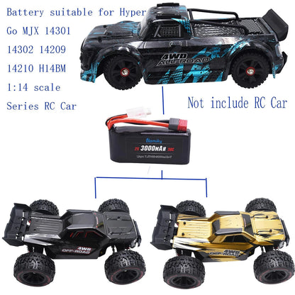 Blomiky 2 Pack 7.4V 2S 3000mAh Shorty T Plug Lipo Battery with XT60...
