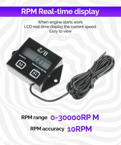 RACOONA Digital Tachometer,Hour Meters for Small Engines,Car Accessories...