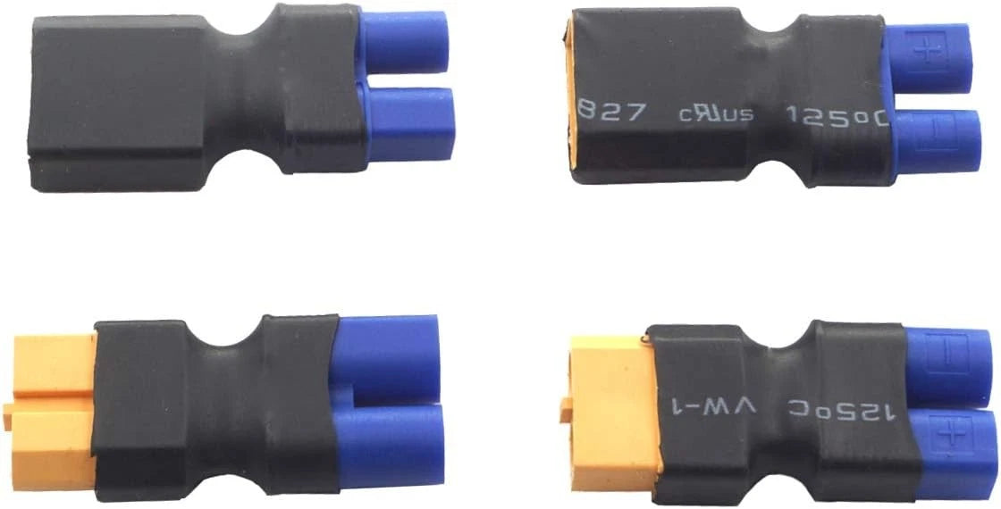 2Pair ShareGoo RC XT60 to EC3 Plug Female Male Adapter Connector for Black