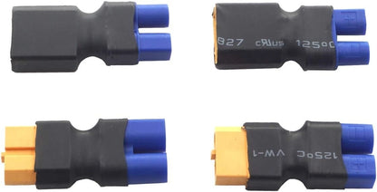 2Pair ShareGoo RC XT60 to EC3 Plug Female Male Adapter Connector for Black