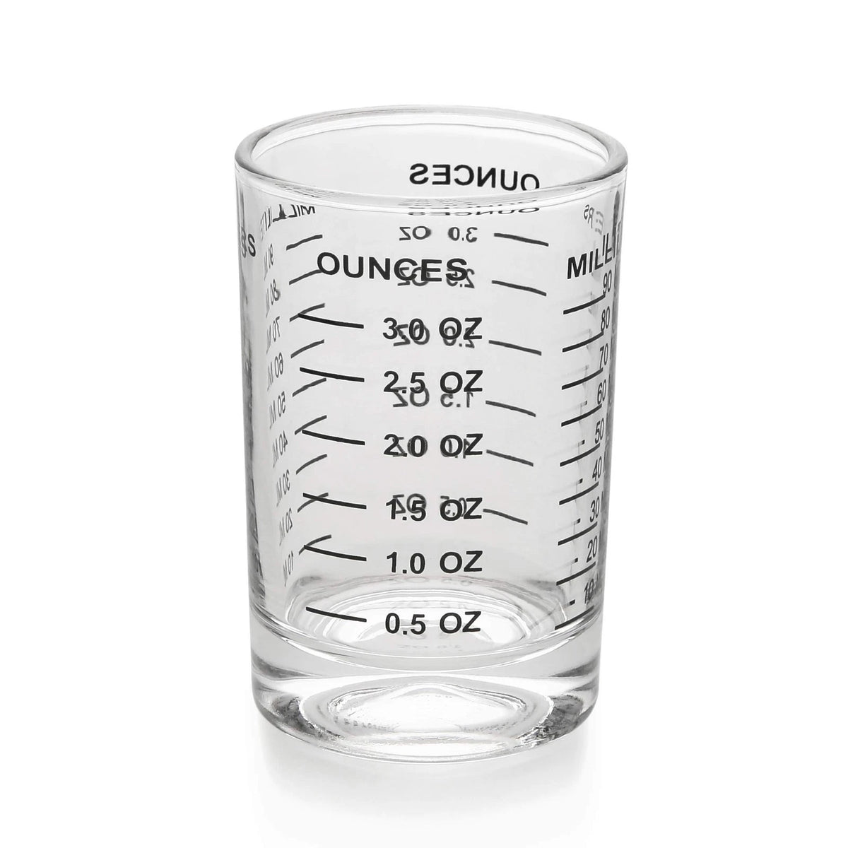 Shot Glass Measuring Cup 3 Ounce/90ML Liquid Heavy High Espresso Small, Black