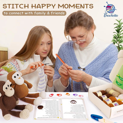 Crochetta Crochet Kit for Beginners, Kits with Small, Monkey