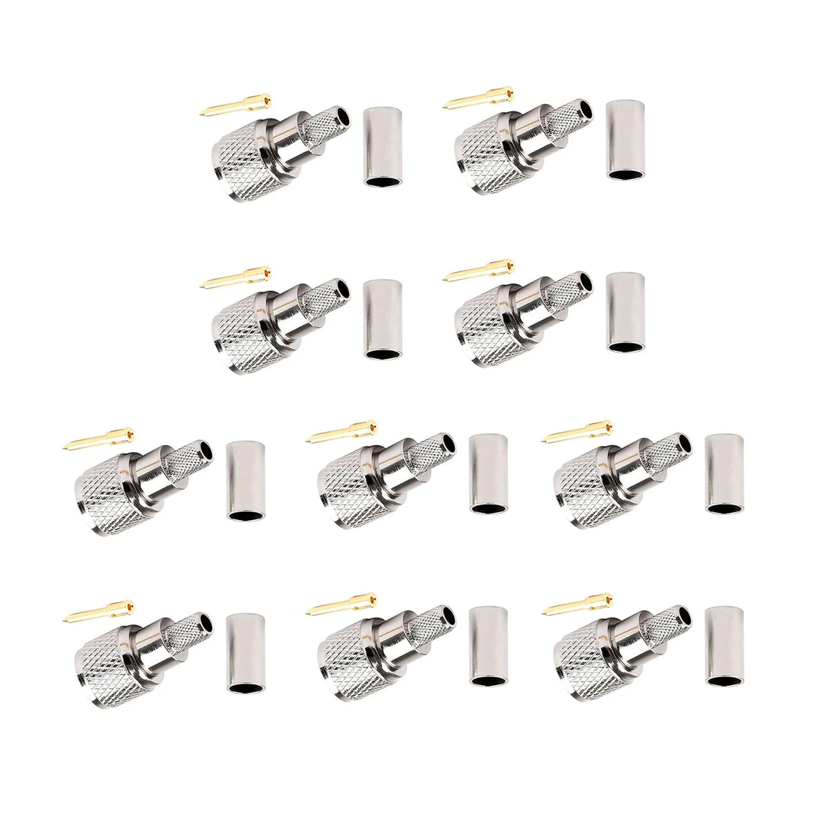 10x Mini-UHF Male Crimps Connector For RG-58/U Cable Radio Antenna Brass