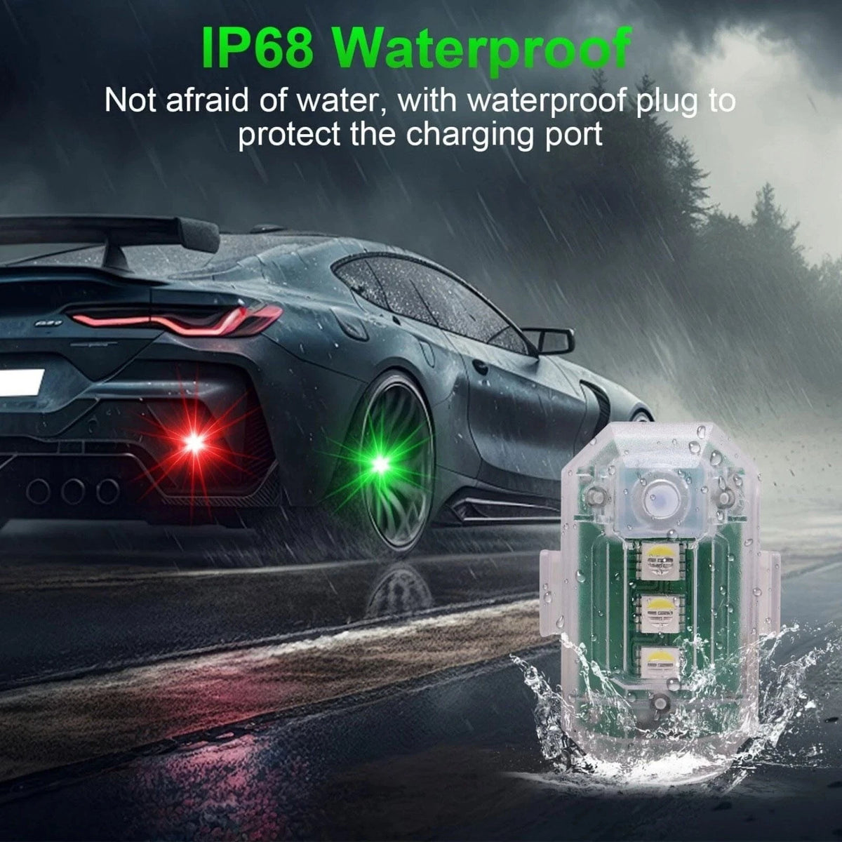 4Pcs Wireless LED Strobe Light with Remote Control RGB 8 Colors Warning Lights