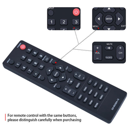 DX-RC02A-12 For Dynex TV Remote Control DX-24L230A12 DX-32L230A12 DX-L32-10A