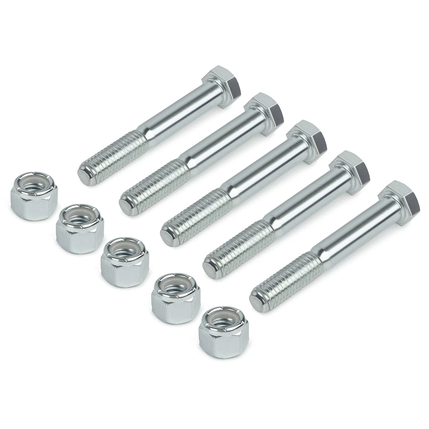 Grade 5 Shear Bolts for Rotary Cutters 1/2" x 3-1/2" with Nylock Nuts - 5 Pack