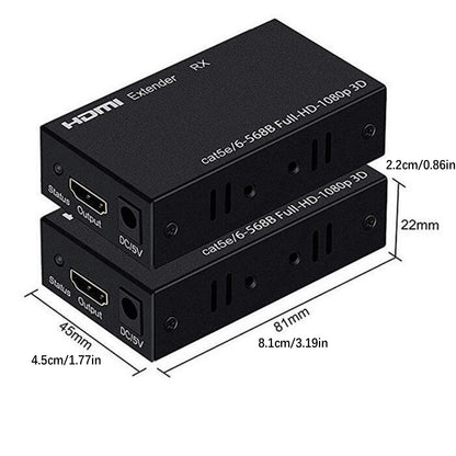 DC 5V/ 1A 60M Extender HDMI to RJ45 Transmitter RJ45 to HDMI Receiver Adapter