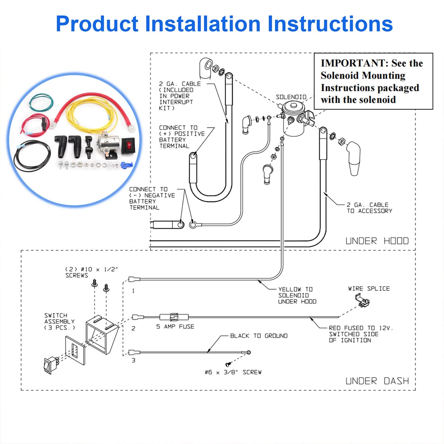Winch Power Interrupt Kit for Jeep Truck ATV UTV