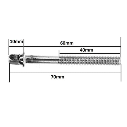 TUOREN Drum Set Hardware 12-Pack Stainless Steel Tight M6 x60mm, silver