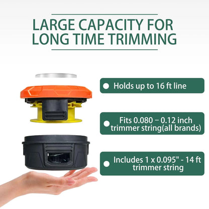 Universal Weed Eater Head,Easy Feed Trimmer Bump Head with Orange
