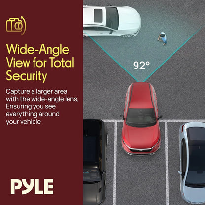 Pyle License Plate Rearview Mirror Cam,1080p Full HD Waterproof Rear Black