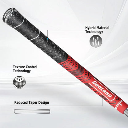 Geoleap Golf Grips Set of 13- Midsize, Red(Grips with All Repair Kits)