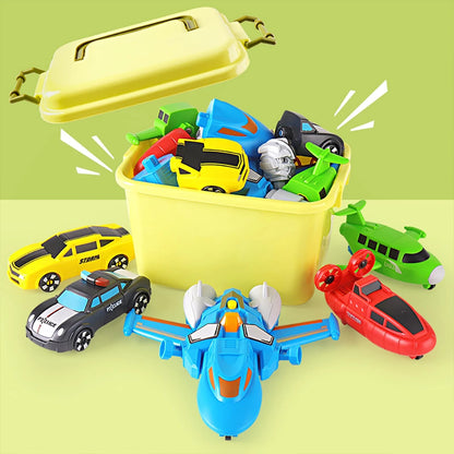 QUERCITRON 5-in-1 Magnetic Vehicles Playset Toy, Transform Medium, Multicolor