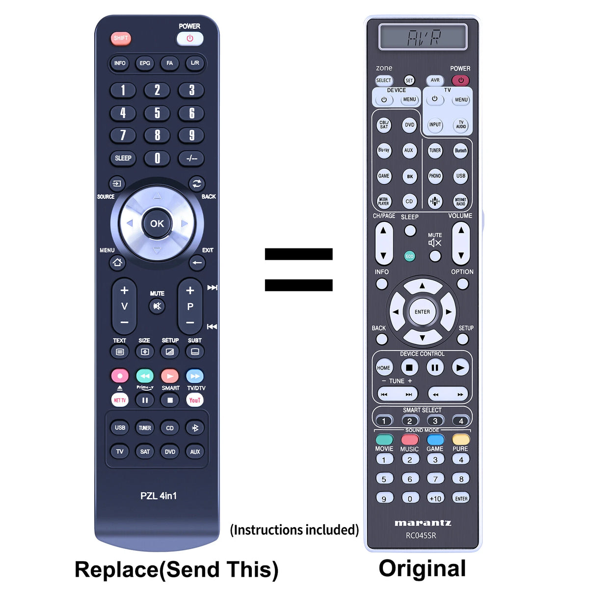 RC045SR Replace Remote Control For Marantz Audio Receiver SR8015