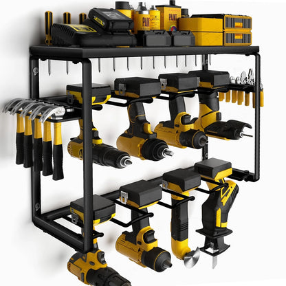 Spampur Power Tool Organizer, 8 Drill Holders Wall 8 Slots, Black