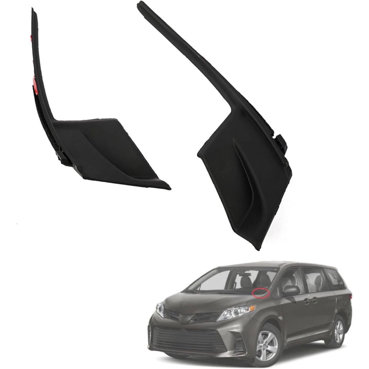 1 Pair 53867-08020 Windshield Wiper Cowl Cover Trim Durable For Toyota Sienna