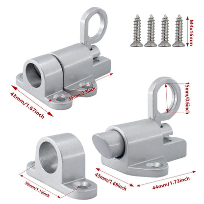 bociloy Aluminum Alloy Self-Closing Latches, Silver 4 Pieces,