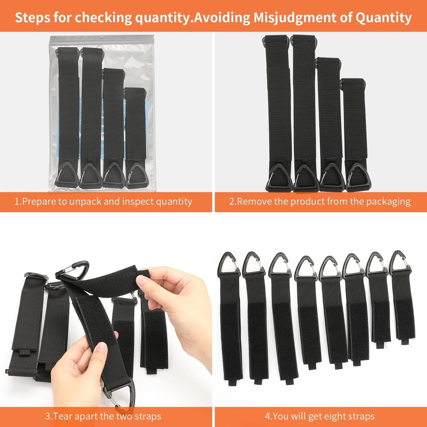 Extension Cord Organizer(8 Pack), Holder for 3L/3M/2S, Black