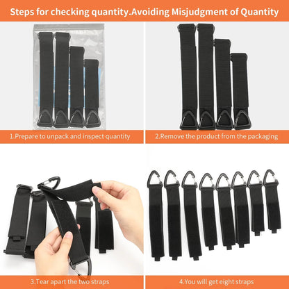 Extension Cord Organizer(8 Pack), Holder for 3L/3M/2S, Black