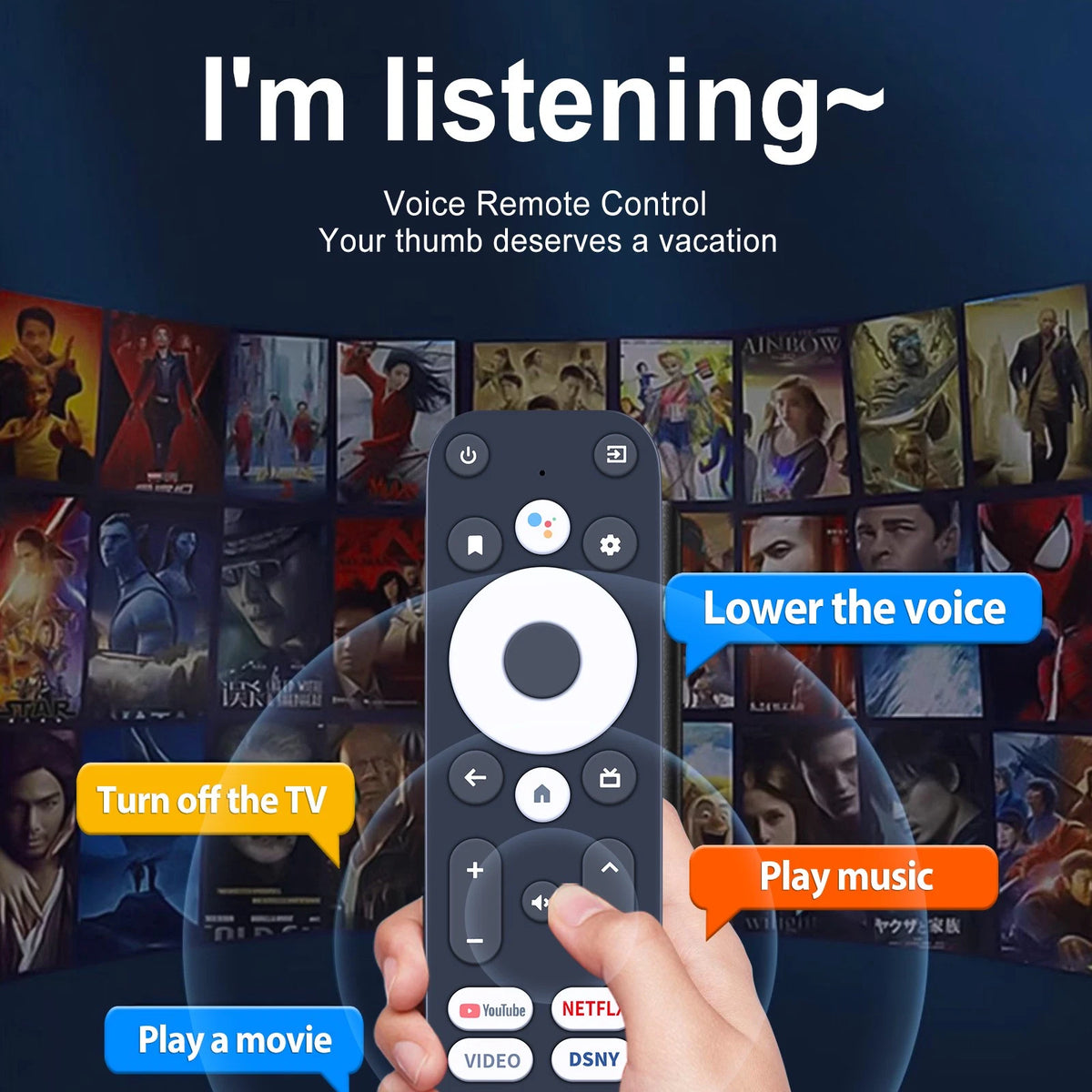 Voice Remote Control For NEBULA Cosmos Laser 4K Projector D2350 D2342