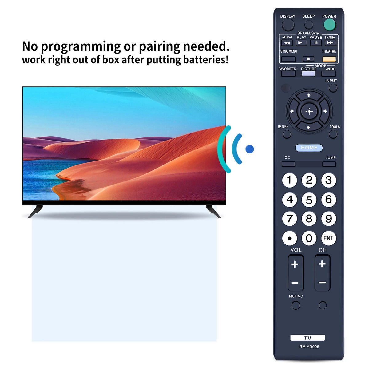 RM-YD025 For Sony TV Remote Control KDL40S504 KDL40S5100 KDL40SL1 KDL32S5100