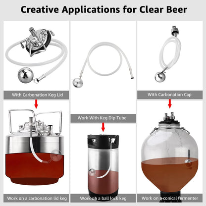 Ferroday 304SS Floating Dip Tube for Corny Keg, Ball Lock Beer 31", Silver