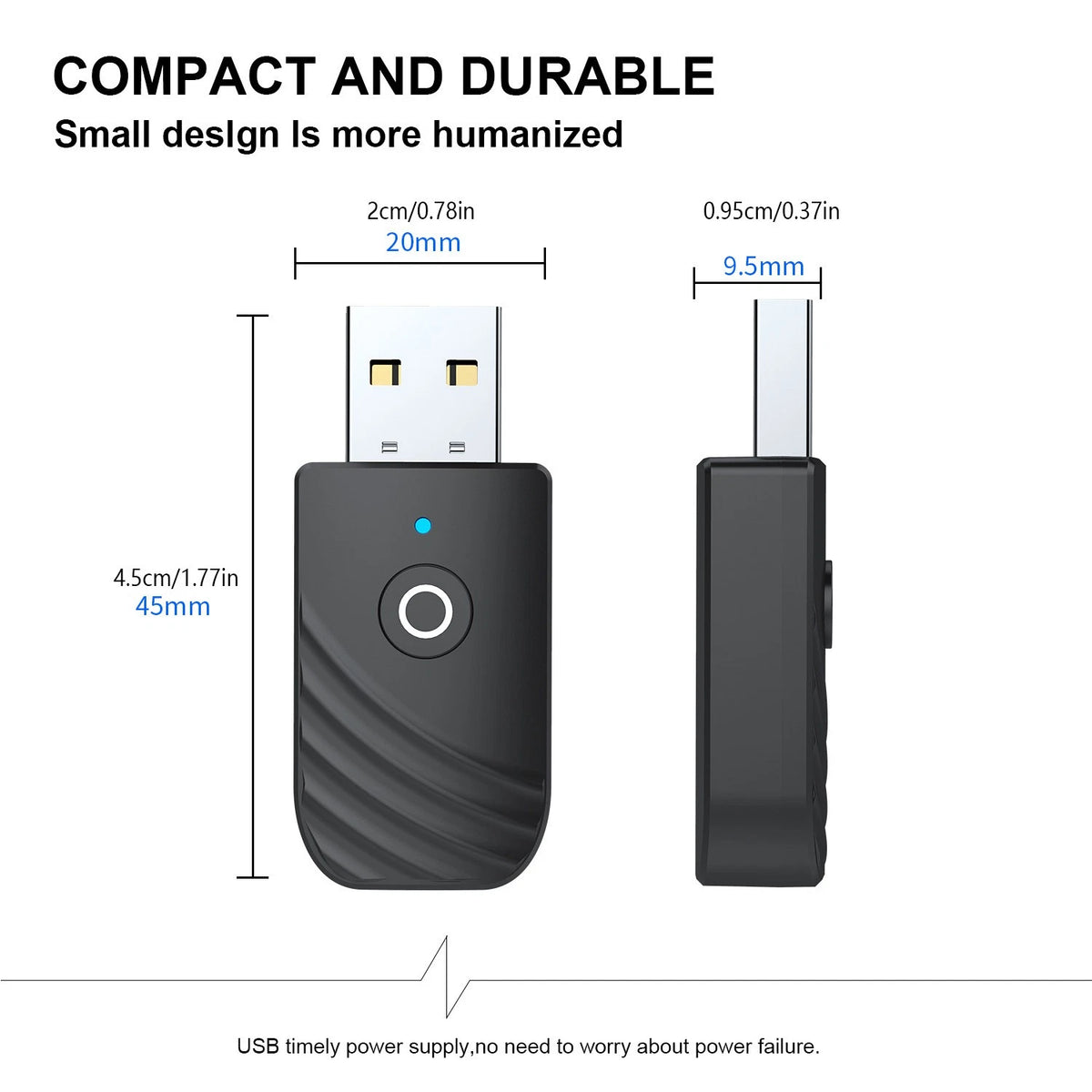 DC 5V Wireless USB Bluetooth Audio PC TV Car Transmitter Receiver Adapter