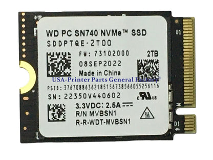 2TB M.2 2230 SSD NVMe PCIe4x4 PC SN740 Fit For Steam Deck ASUS ROG Flow X Laptop