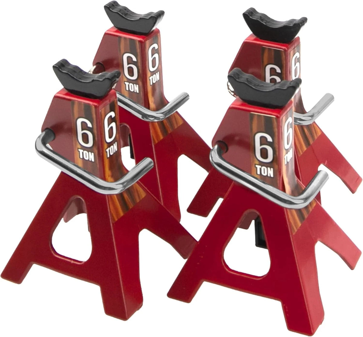 4Pcs Vgoohobby 1/10 RC Scale Toy Decoration Metal Jack Stands Red